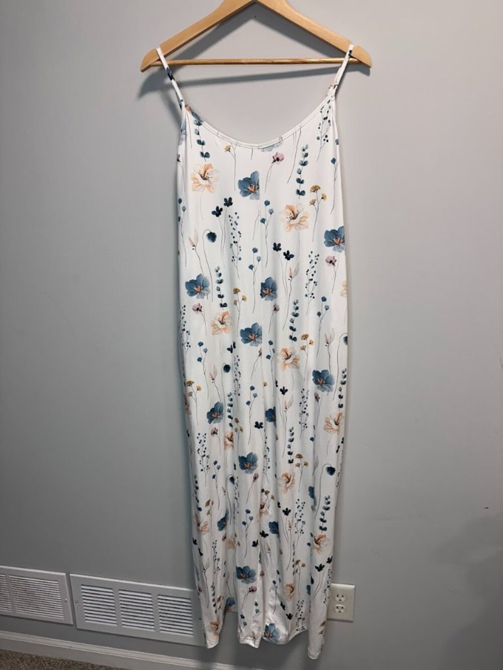 Ivory Watercolor Floral Sleeveless Jumpsuit With Pockets 1XL
